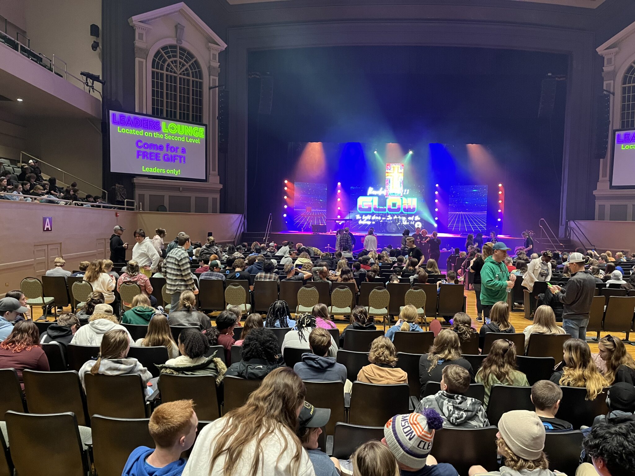 A picture of the inside of township auditorium, taken during Revolution 2024.
